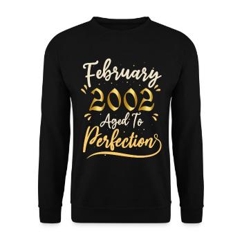 February 2002 February aged to perfection 2002 - Unisex Sweatshirt - black - Front - Alina (178cm) & Michal (187cm)