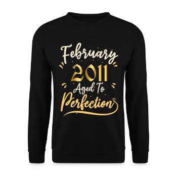Février 2011 Février âgée à la perfection 2011 - Sweat-shirt Unisexe - noir - Devant - Alina (178cm) & Michal (187cm)