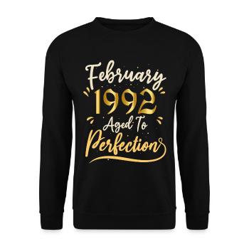 Février 1992 Février âgée à la perfection 1992 - Sweat-shirt Unisexe - noir - Devant - Alina (178cm) & Michal (187cm)