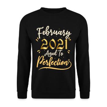 February 2021 February aged to perfection 2021 - Unisex Sweatshirt - black - Front - Alina (178cm) & Michal (187cm)