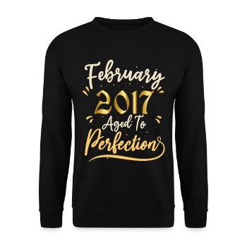 Februar 2017 Februar perfekt gealtert 2017 - Unisex Pullover - Schwarz - Vorne - Alina (178cm) & Michal (187cm)