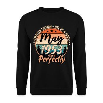 Mai 1953 anniversaire 1953 légendes Mai - Sweat-shirt Unisexe - noir - Devant - Alina (178cm) & Michal (187cm)