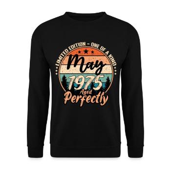 Mai 1975 anniversaire 1975 légendes Mai - Sweat-shirt Unisexe - noir - Devant - Alina (178cm) & Michal (187cm)