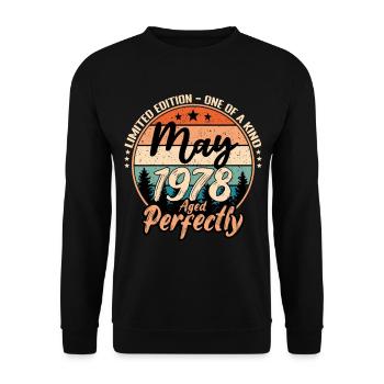 Mai 1978 Jubiläum 1978 Legenden Mai - Unisex Pullover - Schwarz - Vorne - Alina (178cm) & Michal (187cm)