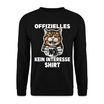Böse angsteinflößende Katze. Kein Interesse - Unisex Pullover - Schwarz - Vorne - Alina (178cm) & Michal (187cm)