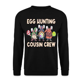 Chasse aux œufs Cousin Équipage Gnome de Pâques Lapin à rames - Sweat-shirt Unisexe - noir - Devant - Alina (178cm) & Michal (187cm)