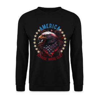 American Patriotic USA Design - Unisex Sweatshirt - black - Front - Alina (178cm) & Michal (187cm)