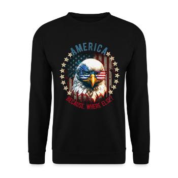 American Patriotic USA Design - Unisex Sweatshirt - black - Front - Alina (178cm) & Michal (187cm)