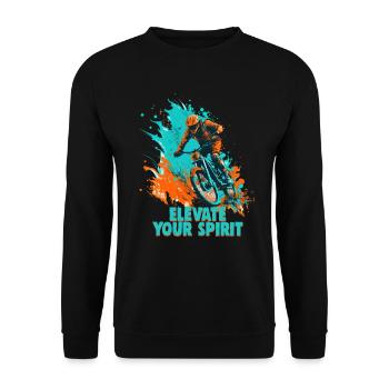 Cool mountain bike downhill design for MTB fans - Unisex Sweatshirt - black - Front - Alina (178cm) & Michal (187cm)