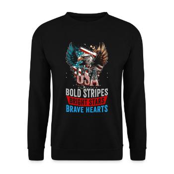American Patriotic USA Design - Unisex Sweatshirt - black - Front - Alina (178cm) & Michal (187cm)