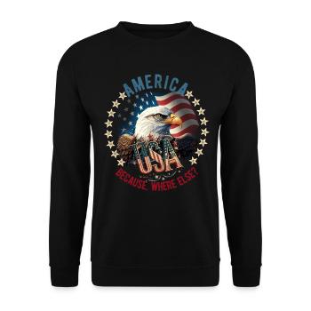 American Patriotic USA Design - Unisex Sweatshirt - black - Front - Alina (178cm) & Michal (187cm)