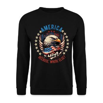 American Patriotic USA Design - Unisex Sweatshirt - black - Front - Alina (178cm) & Michal (187cm)