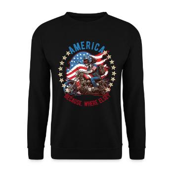 American Patriotic USA Design - Unisex Sweatshirt - black - Front - Alina (178cm) & Michal (187cm)