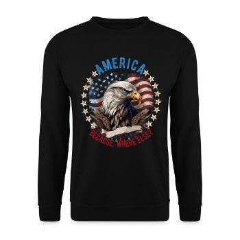 American Patriotic USA Design - Unisex Sweatshirt - black - Front - Alina (178cm) & Michal (187cm)