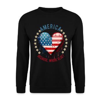 American Patriotic USA Design - Unisex Sweatshirt - black - Front - Alina (178cm) & Michal (187cm)