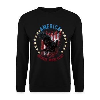 American Patriotic USA Design - Unisex Sweatshirt - black - Front - Alina (178cm) & Michal (187cm)