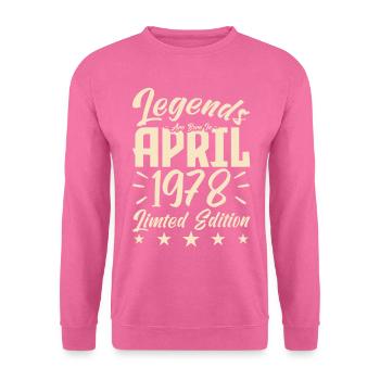 Geboren 1978 Geburtstagsgeschenk 1978 - Unisex Pullover - Pink - Vorne