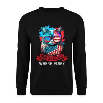 American Patriotic USA Design - Unisex Sweatshirt - black - Front - Alina (178cm) & Michal (187cm)