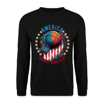 American Patriotic USA Design - Unisex Sweatshirt - black - Front - Alina (178cm) & Michal (187cm)