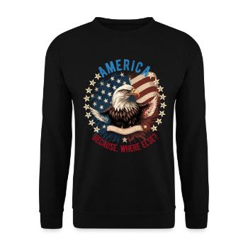 American Patriotic USA Design - Unisex Sweatshirt - black - Front - Alina (178cm) & Michal (187cm)