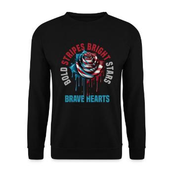 American Patriotic USA Design - Unisex Sweatshirt - black - Front - Alina (178cm) & Michal (187cm)
