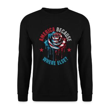 American Patriotic USA Design - Unisex Sweatshirt - black - Front - Alina (178cm) & Michal (187cm)