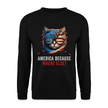 American Patriotic USA Design - Unisex Sweatshirt - black - Front - Alina (178cm) & Michal (187cm)