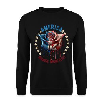 American Patriotic USA Design - Unisex Sweatshirt - black - Front - Alina (178cm) & Michal (187cm)