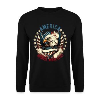 American Patriotic USA Design - Unisex Sweatshirt - black - Front - Alina (178cm) & Michal (187cm)