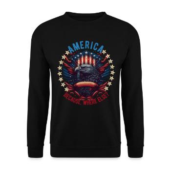 American Patriotic USA Design - Unisex Sweatshirt - black - Front - Alina (178cm) & Michal (187cm)