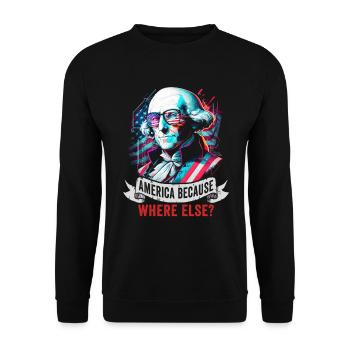 American Patriotic USA Design - Unisex Sweatshirt - black - Front - Alina (178cm) & Michal (187cm)