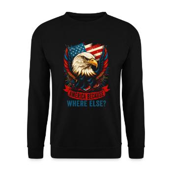 American Patriotic USA Design - Unisex Sweatshirt - black - Front - Alina (178cm) & Michal (187cm)