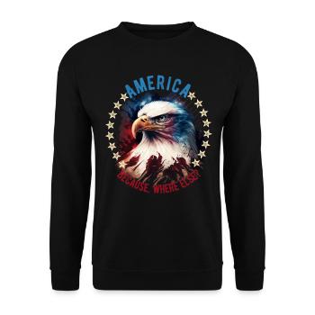 American Patriotic USA Design - Unisex Sweatshirt - black - Front - Alina (178cm) & Michal (187cm)