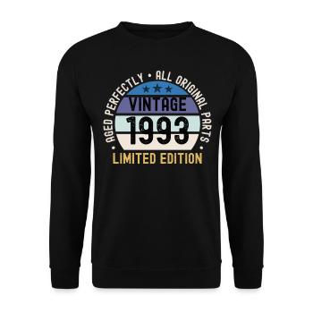 30th Birthday Vintage 1993 - Unisex Sweatshirt - black - Front - Alina (178cm) & Michal (187cm)