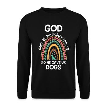 Gott Gab Uns Hunde Regenbogen Hund Jesus Christus - Unisex Pullover - Schwarz - Vorne - Alina (178cm) & Michal (187cm)