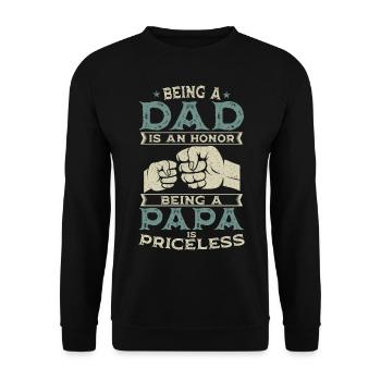 Être père est un honneur papa inestimable fête des pères - Sweat-shirt Unisexe - noir - Devant - Alina (178cm) & Michal (187cm)