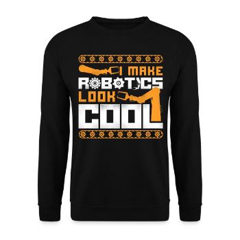 Ingénieur Robotique Robot Vintage I - Sweat-shirt Unisexe - noir - Devant - Alina (178cm) & Michal (187cm)