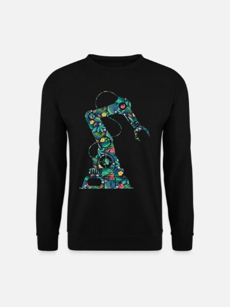 Robot Robotics Engineer Flower - Unisex Sweatshirt - black
