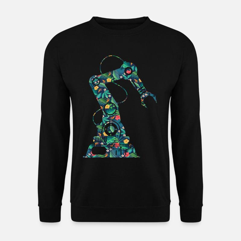 Ingénieur en robotique robotique Fleur - Sweat-shirt Unisexe - noir
