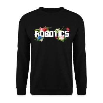 Robot Robotics Engineer Flower - Unisex Sweatshirt - black - Front - Alina (178cm) & Michal (187cm)