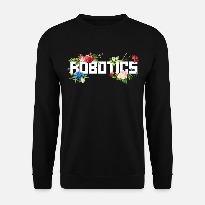 Robot Robotics Engineer Flower - Unisex Pullover - Schwarz