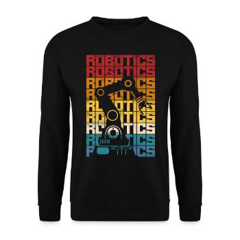 Robot Robotique Ingénieur Rétro - Sweat-shirt Unisexe - noir - Devant - Alina (178cm) & Michal (187cm)