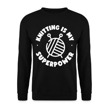 Tricoter Tricoter Tricoter est mon - Sweat-shirt Unisexe - noir - Devant - Alina (178cm) & Michal (187cm)