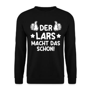 Lars - Unisex Pullover - Schwarz - Vorne - Alina (178cm) & Michal (187cm)