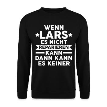 Lars - Unisex Pullover - Schwarz - Vorne - Alina (178cm) & Michal (187cm)