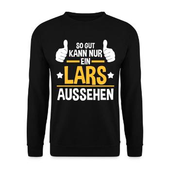 Lars - Unisex Pullover - Schwarz - Vorne - Alina (178cm) & Michal (187cm)