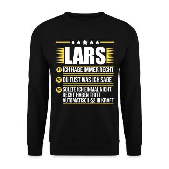 Lars - Unisex Pullover - Schwarz - Vorne - Alina (178cm) & Michal (187cm)