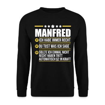 Manfred - Sweat-shirt Unisexe - noir - Devant - Alina (178cm) & Michal (187cm)
