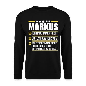 Markus - Unisex Sweatshirt - black - Front - Alina (178cm) & Michal (187cm)