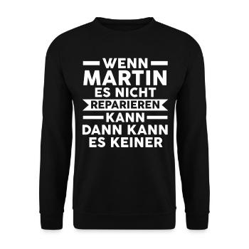 Martin - Unisex Pullover - Schwarz - Vorne - Alina (178cm) & Michal (187cm)